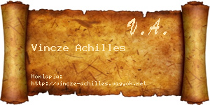 Vincze Achilles névjegykártya